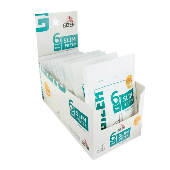 Caixa de Filtro Gizeh Menthol Slim de lado