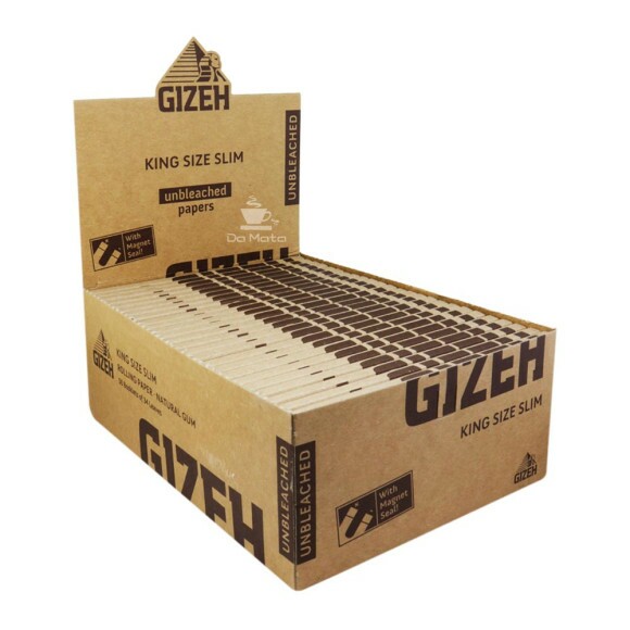 Caixa de Seda Gizeh Brown King Size Slim de lado