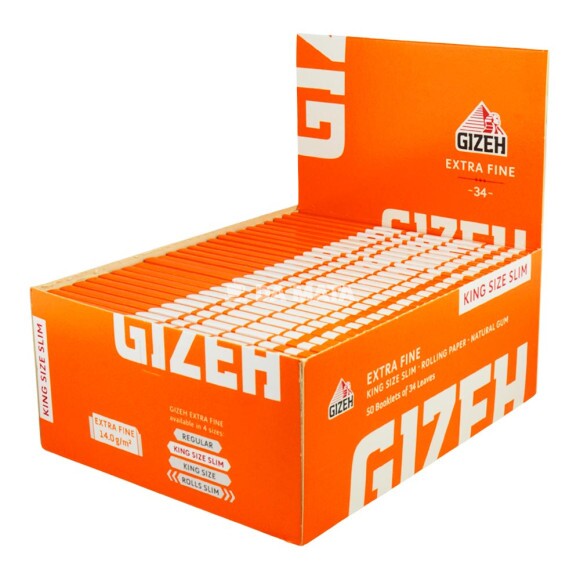 Caixa de Seda Gizeh Extra Fine King Size Slim de lado tabacaria da mata