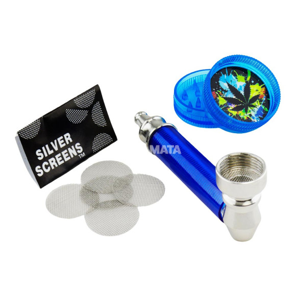 Kit Pipe de Metal C/ Mini Dichavador de frente tabacaria da mata 