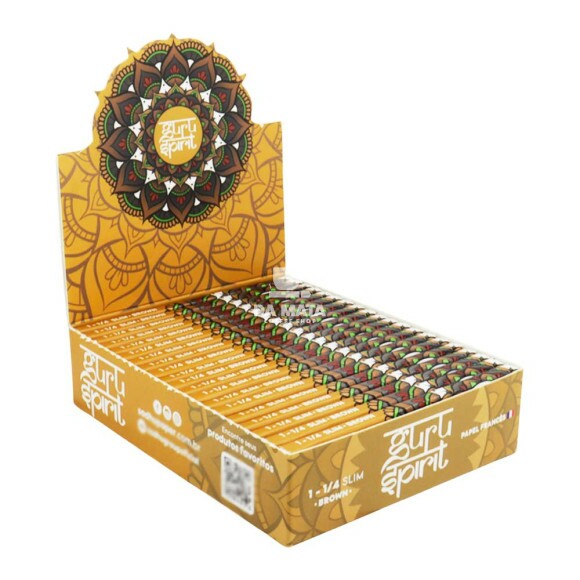Caixa de seda Guru Spirit 1 1/4 Brown Slim tabacaria da mata 