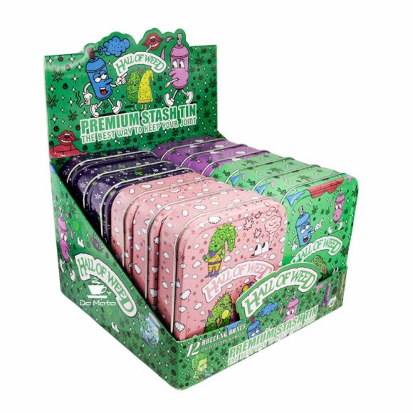 Caixa de Lata Metal Hall Of Leaf de lado