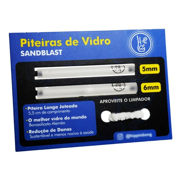  Cartela c/2 Piteiras de Vidro Sanblast Hippie Bong