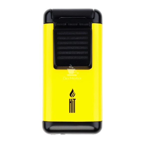 Maçarico Premium de Metal Hit Triple Flame Yellow de frente tabacaria da maata
