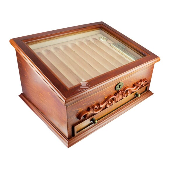 Caixa Umidora Hit Com Gaveta P/ Charutos de frente fechada