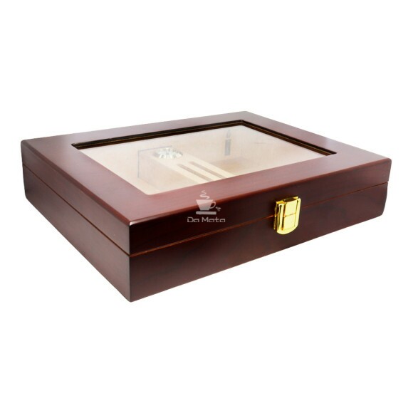 Caixa de Umidora Hit Cerejeira Para Charutos de frente