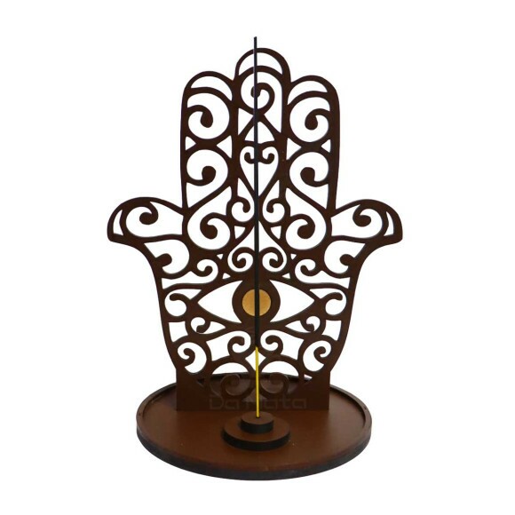 Incensário Wood Burning Mão Hamsa
