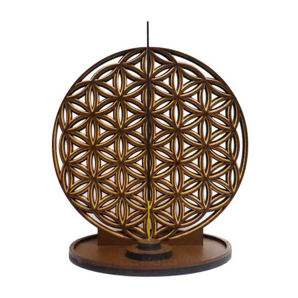 Incensário Wood Burning Flor da Vida