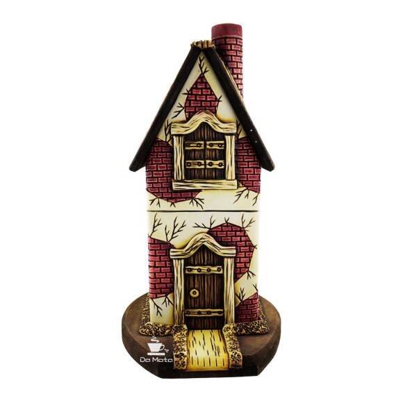 Incensário Casa Artesanal Decorada de frente