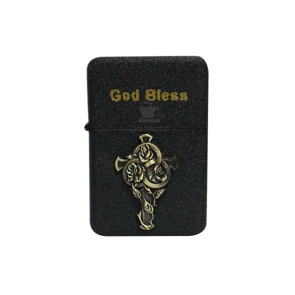 Isqueiro Clássico Cross and Roses