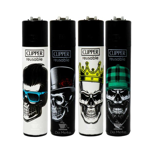 Isqueiro Clipper Skulls Heads