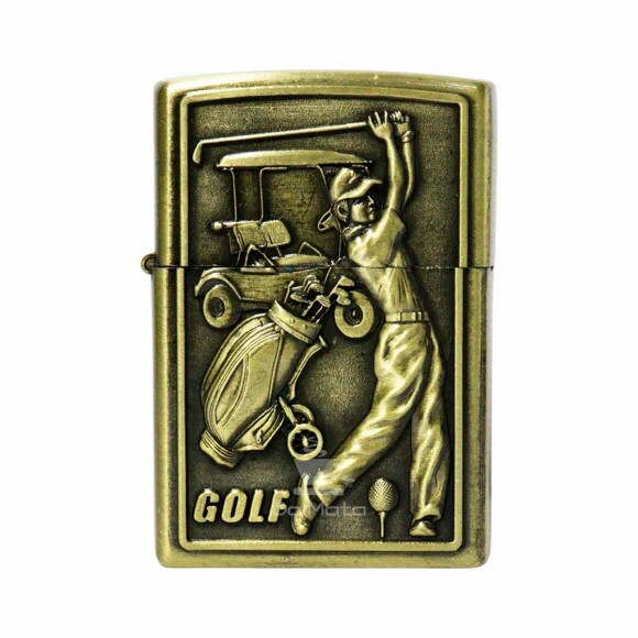 Isqueiro de Metal Dourado Golf