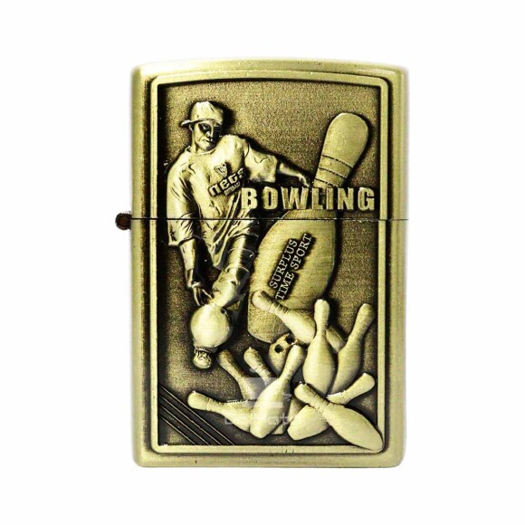 Isqueiro de Metal Dourado Bowling