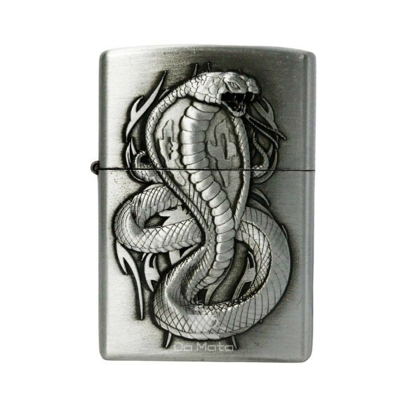 Isqueiro de Metal Prata Snake