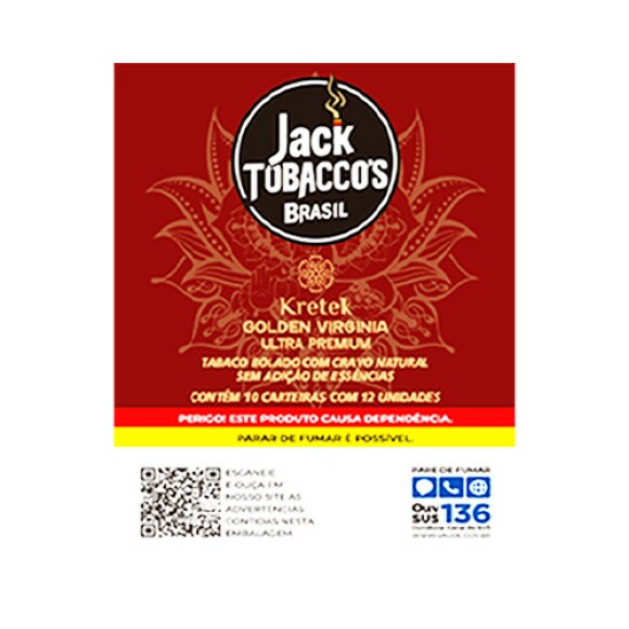 Caixa de Jack Tobacco´s Kretek de frente tabacaria da mata