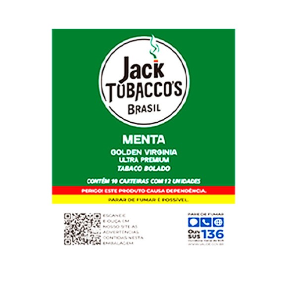 Caixa de Jack Tobacco´s Menta de frente tabacaria da mata