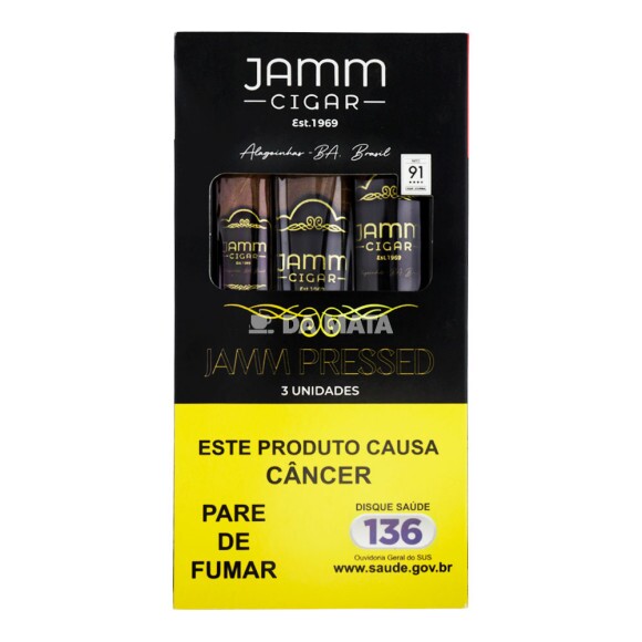 Petaca Charuto Jamm Seleção Pressed JP40 JP50 JP60 C/3un de frente tabacaria da mata