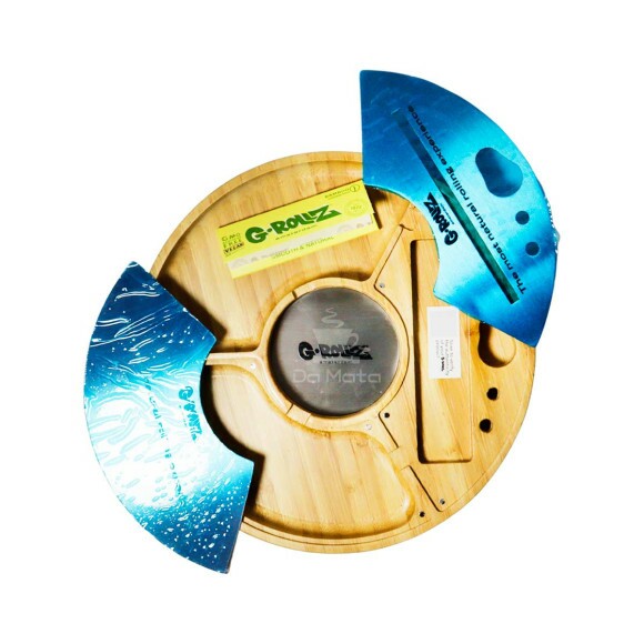 Kit de Bandeja de Madeira G-Rollz Bamboo Redondo