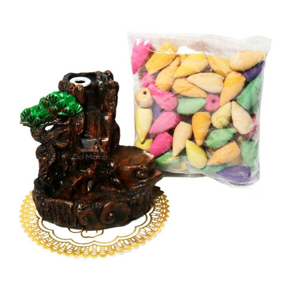  Kit de Incensário de Resina Cascata com Incenso 