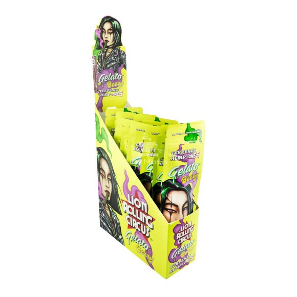 Caixa de Cone Lion Rolling Circus Gelato Berry de lado tabacaria da mata