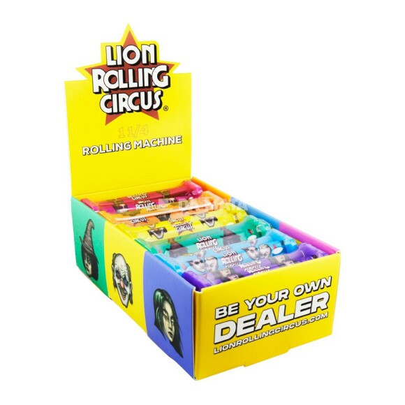 Caixa de Bolador Lion Rolling Circus 1 1/4 de lado tabacaria da mata