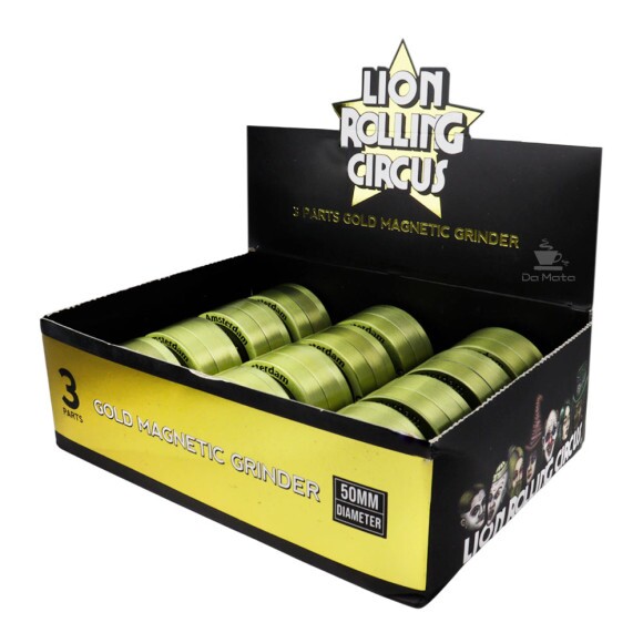 Caixa de Dichavador Gold Lion Rolling Circus 3 Partes