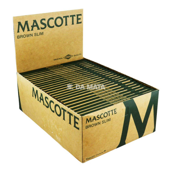 Caixa de Seda Mascotte Brown King Size Slim Magnet de lado tabacaria da mata