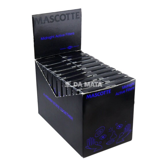 Caixa de Filtro Carvão Mascotte Midnight 6mm de lado tabacaria da mata