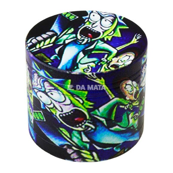 Dichavador Metal Rick And Morty Pequeno de frente tabacaria da mata