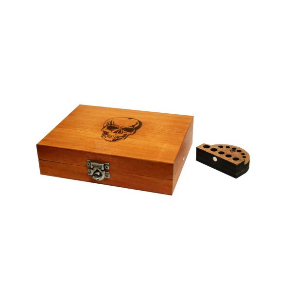 Mini Box Glass Wood Burning Caveira