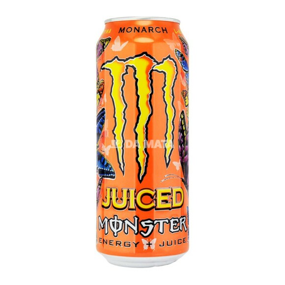 Energético Monster Monarch Juiced 500ml de frente tabacaria da mata