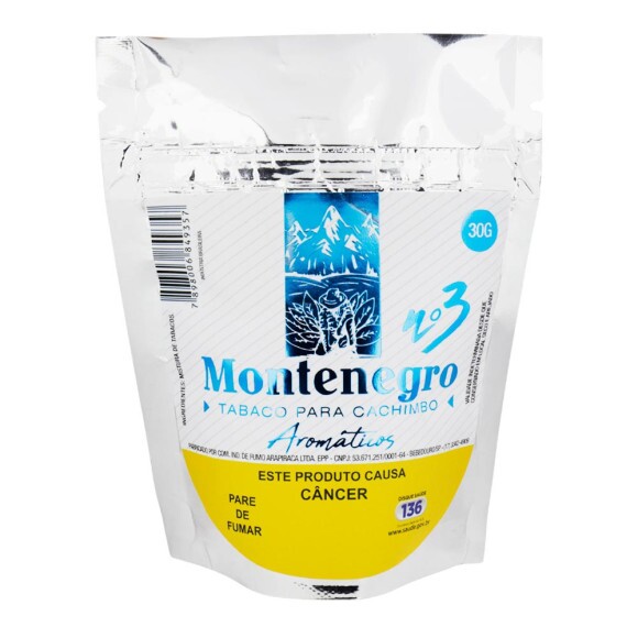 Montenegro P/ Cachimbo Baunilha N.3 30g de frente tabacaria da mata 
