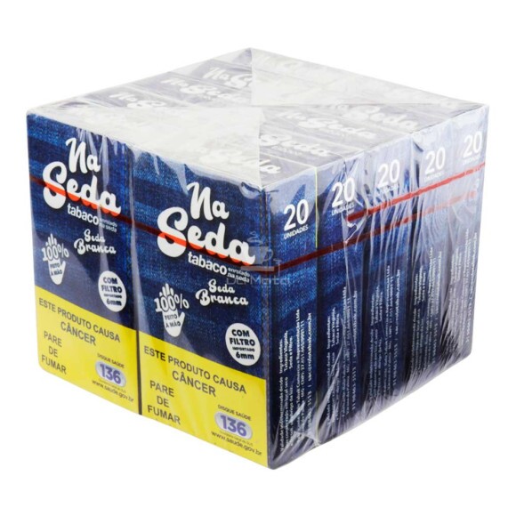Caixa de Na Seda Branca Jeans c/Filtro 6mm fechada tabacaria da mata 