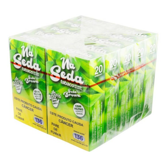 Caixa de Na Seda Brown Folha c/ Filtro 6mm fechada tabacaria da mata 