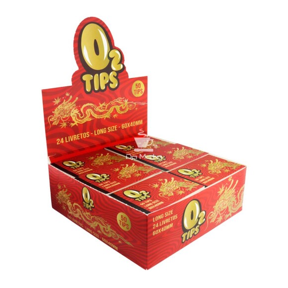 Caixa de Piteira O2 Tips Long Size tabacaria da mata 
