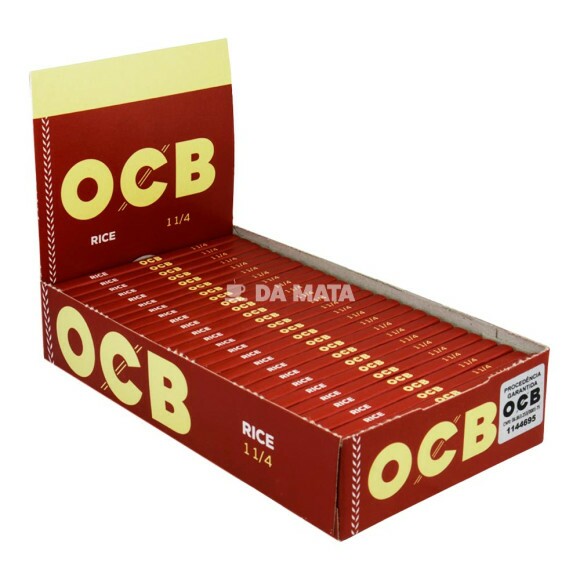 Caixa de Seda OCB Rice 1 1/4 Mini Size de lado tabacaria da mata