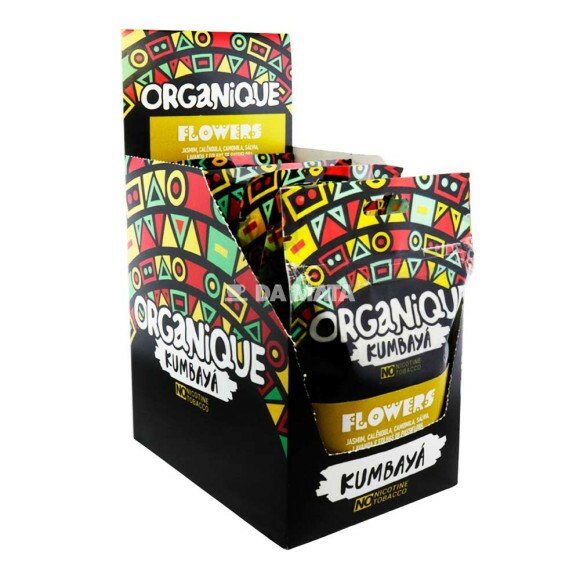 Caixa de Organique Kumbayá Flowers de lado tabacaria da mata