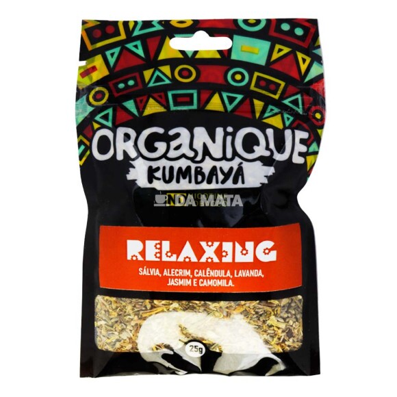 Organique Kumbayá Relaxing 25g de frente tabacaria da mata