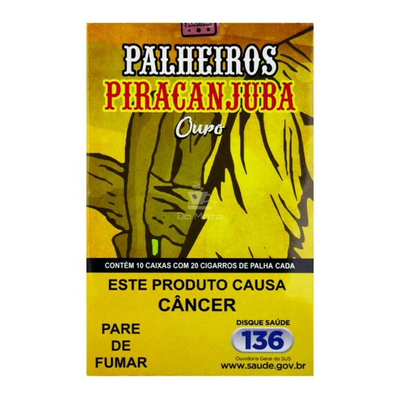Caixa de Palheiro Piracanjuba Ouro de frente tabacaria da mata