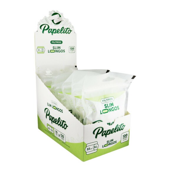 Caixa de Filtro Papelito Slim Longo de lado