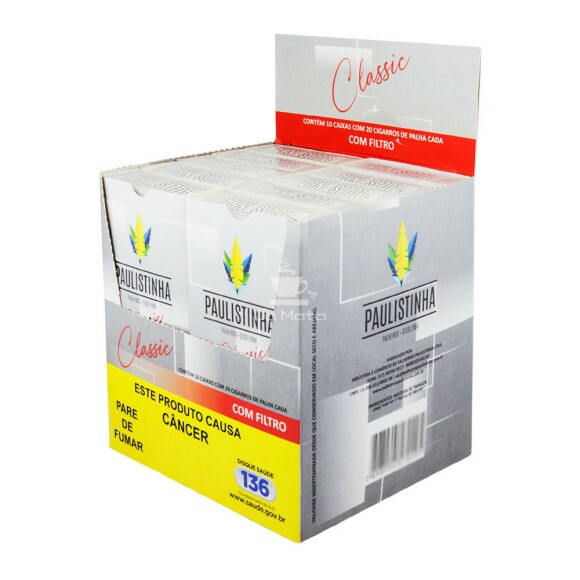 Caixa de Palheiro Paulistinha Classic com Filtro tabacaria da mata 