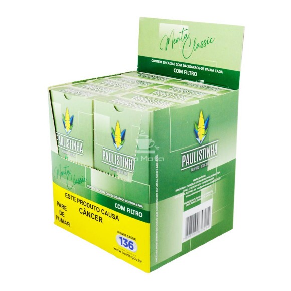 Caixa de Palheiro Paulistinha Menta c/ Filtro tabacaria da mata