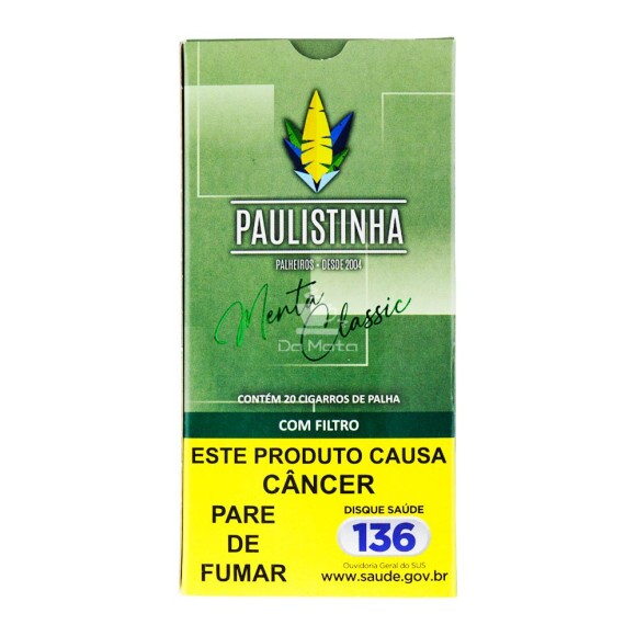 Palheiro Paulistinha Classic Menta c/ Filtro de frente tabacaria da mata 
