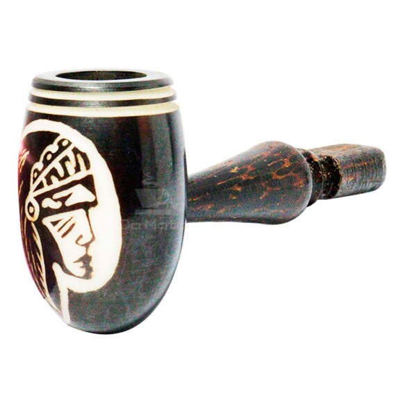 Pipe de Madeira Artesanal Índio 