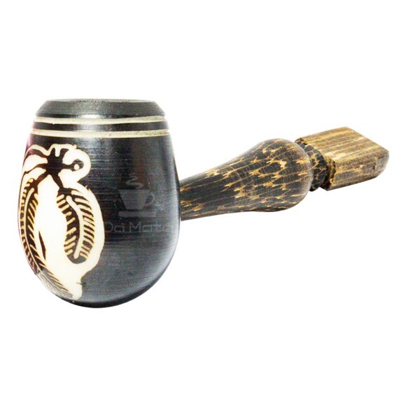Pipe de Madeira Artesanal Penas