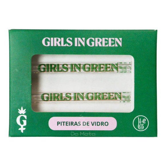 Kit Piteira de Vidro Girls in Green x Hippie Bong 6mm