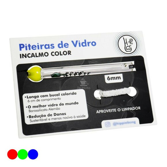 Piteira de Vidro Hippie Bong Incalmo Color 6mm Redondo amarelo