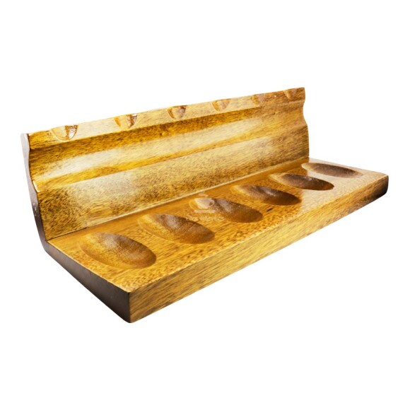 Suporte Reto p/ 6 Cachimbo em madeira de frente