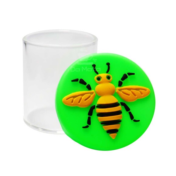 Pote de Vidro e Silicone 30ml Abelha