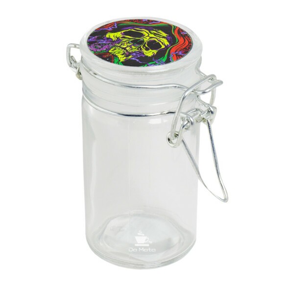 Pote Hermético de Vidro Skull 65ml de frente
